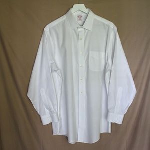 Brooks Brothers Mens Bottom Down White Dress Shirt 16 1/2 x 33